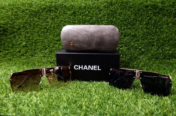 CHANEL Men's Golden and Black Sunglasses