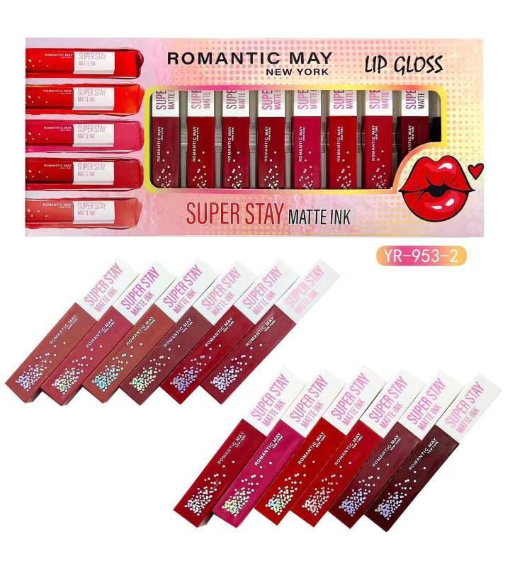 Pack of 10 Romantic May SuperStay Matte Ink Liquid Lipstick