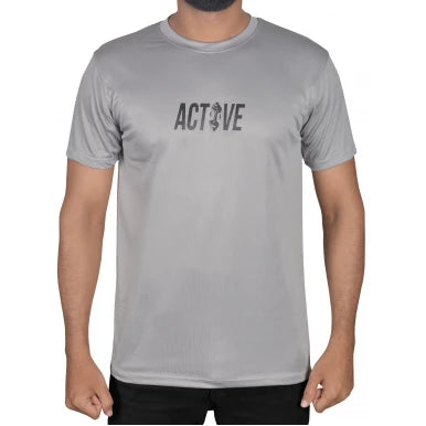 Active Grey crew Neck T-Shirt