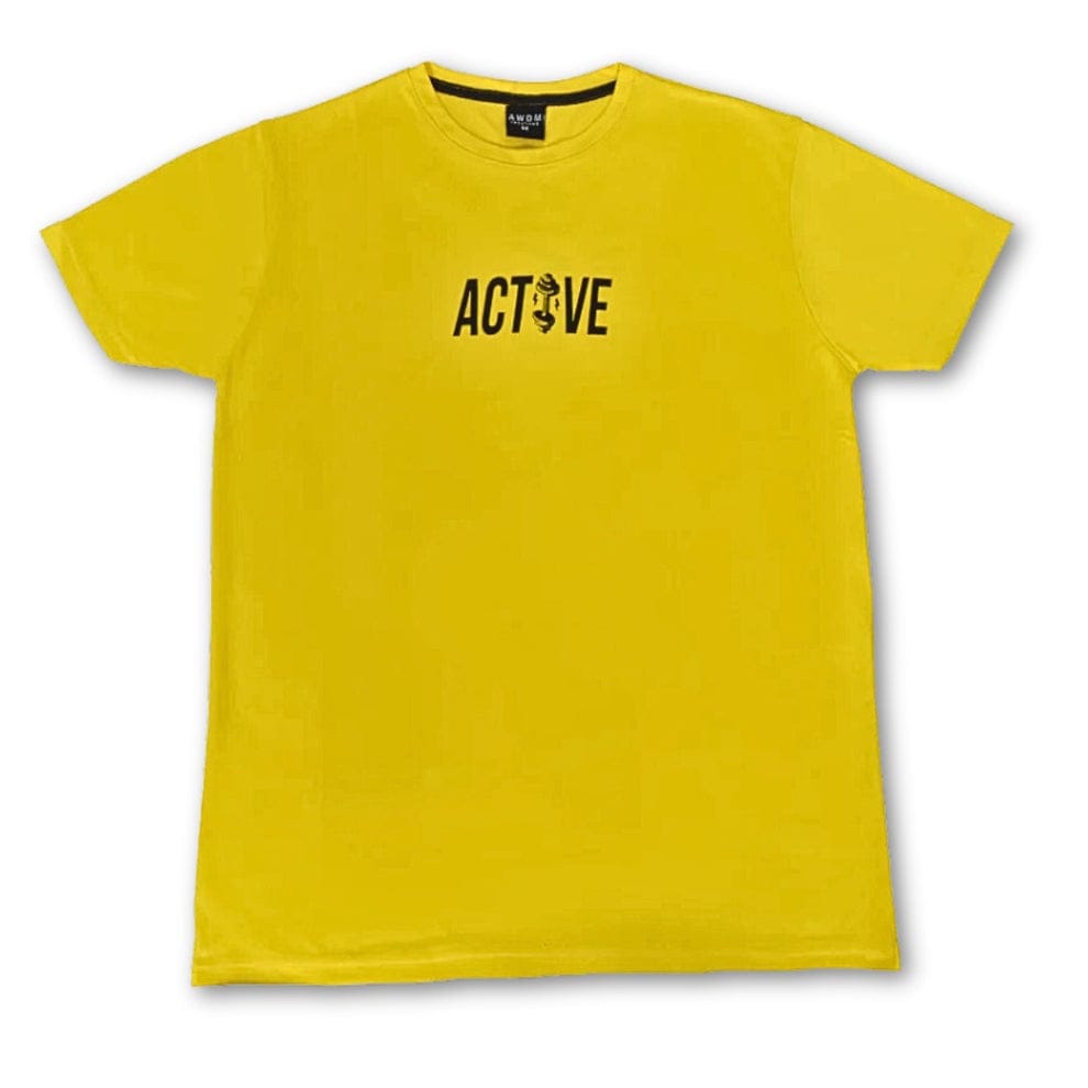 Active Yellow Neck Crew t-shirt